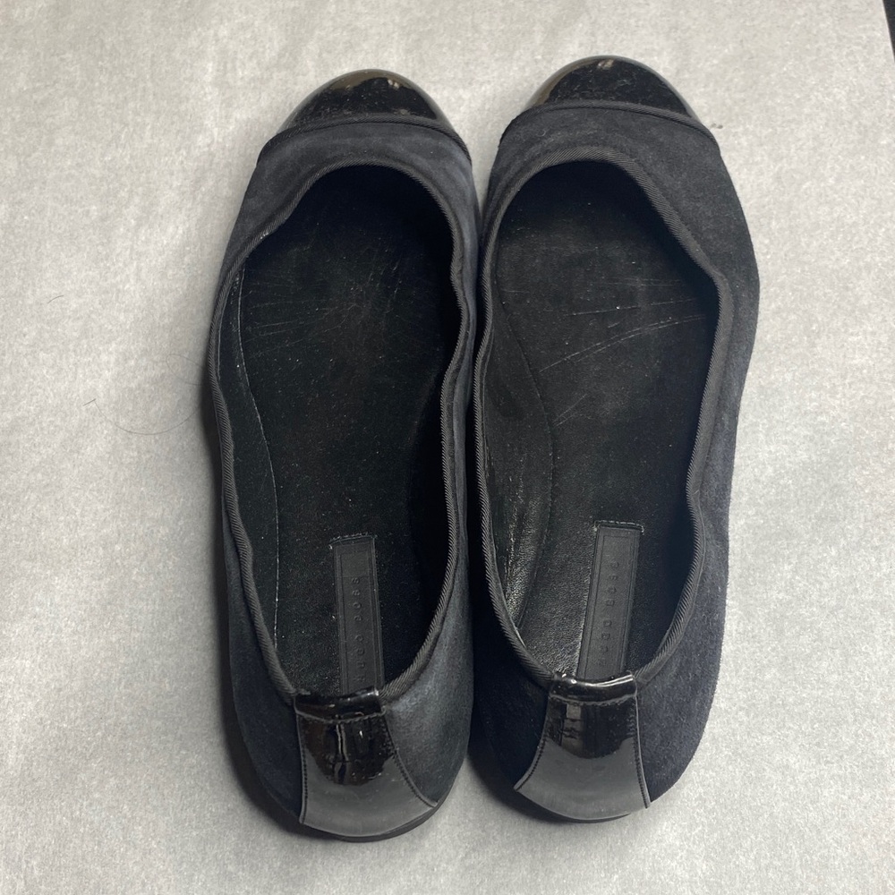 Hugo Boss Black Flats with Patent Accents